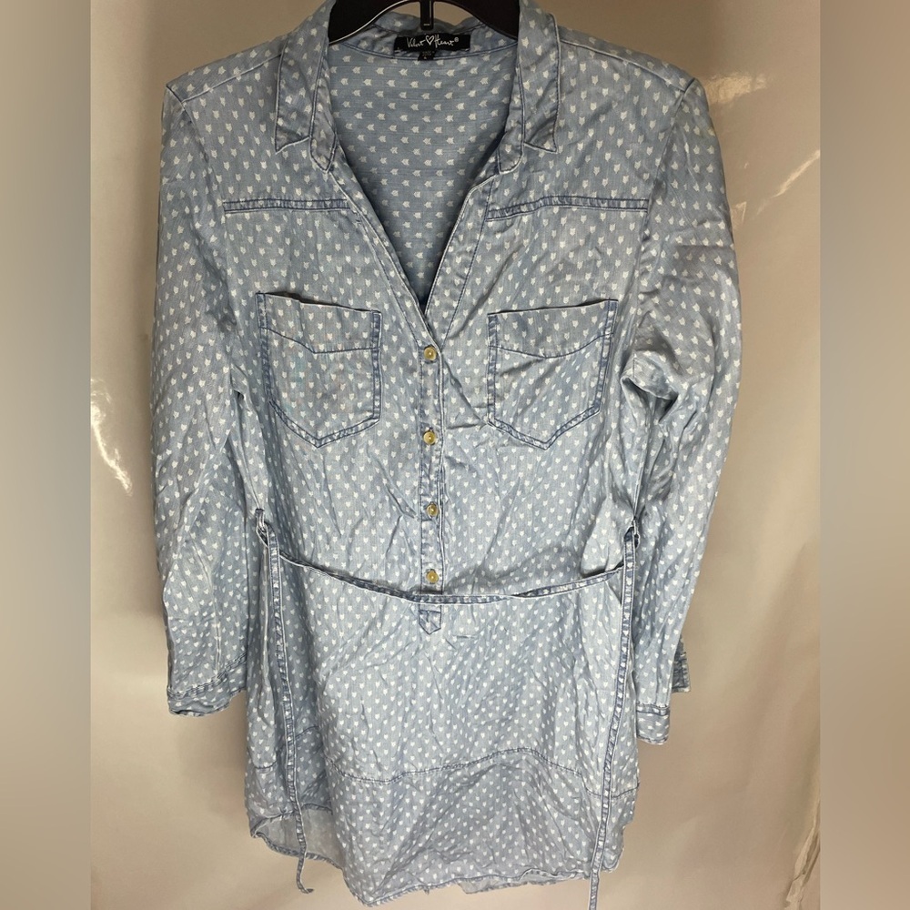 Velvet Heart Light Blue Arrow Print dress size Large - Picture 1 of 4